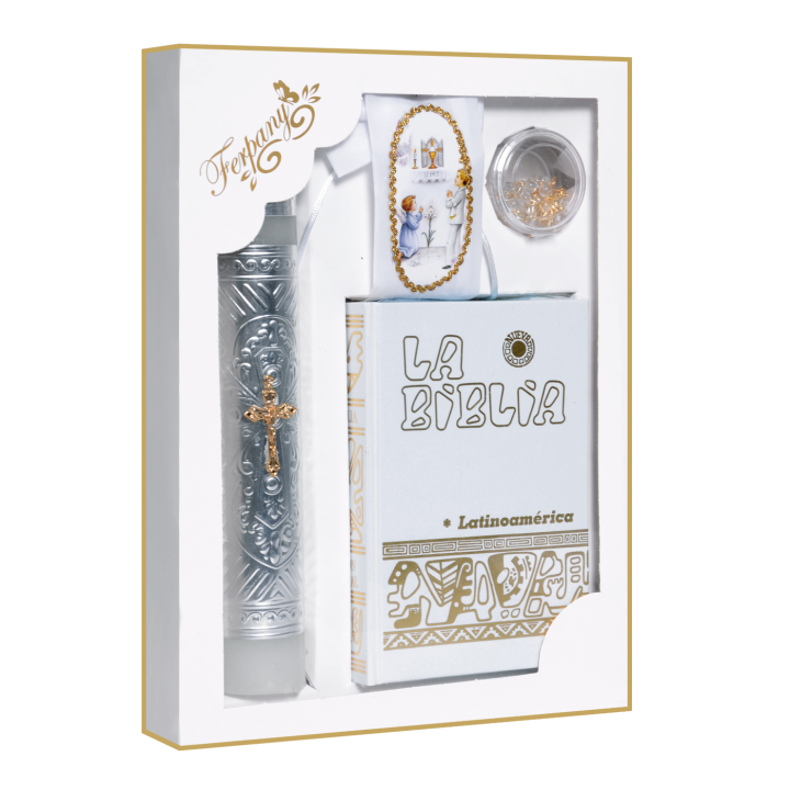 Kit PC Bco Crucifijo Mini Plata