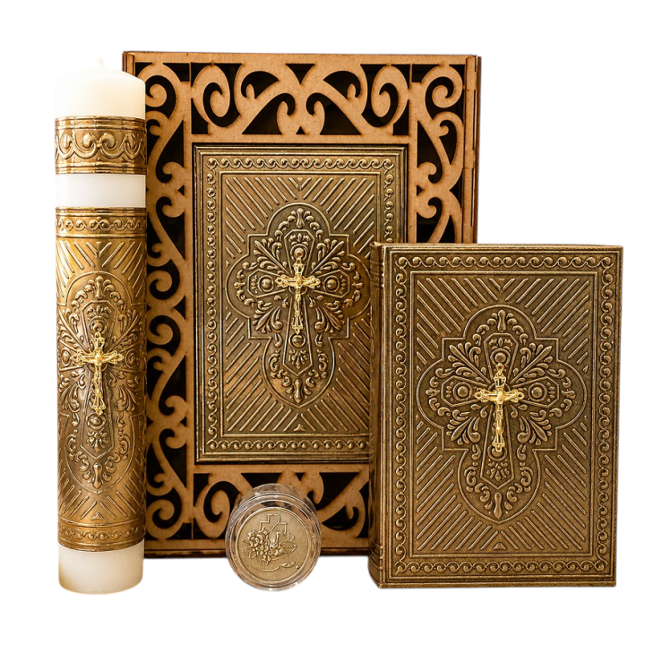 Kit PC MDF Crucifijo Mini Oro