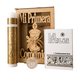 Kit PC MDF Biblia Blanca Caliz Oro