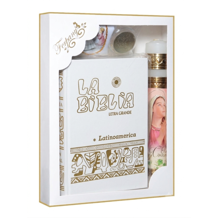 Kit PC Bco BibliaGde Na/Comulgando Marco Oro
